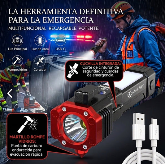 Linterna Tactica 4 en 1 Recargable