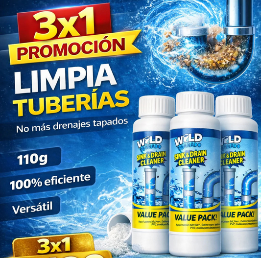 3x1 ¡Mega Promo! Súper Destapador de Cañerías Wild Tornado™ - Destapa absolutamente TODO